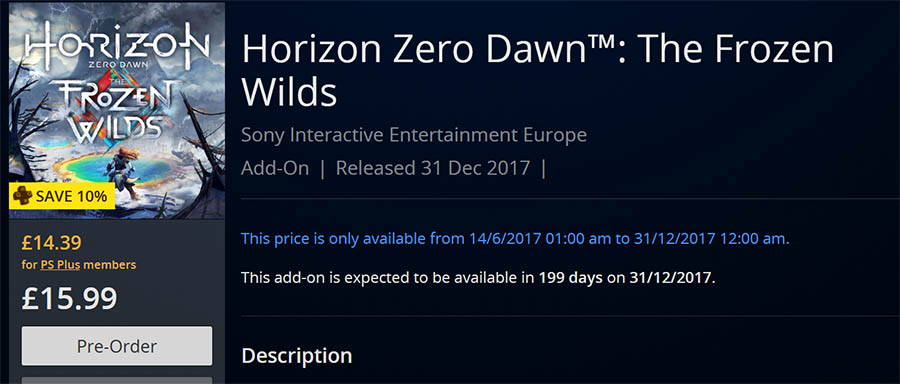 The Frozen Wilds DLC pre-order is now on the UK PS Store