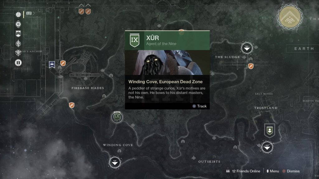 This week Xur is at Winding Cove in the EDZ