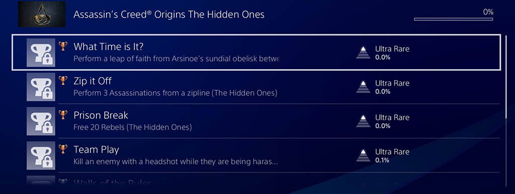 Assassin's Origins Hidden Ones Has New Trophies | PlayStation Fanatic