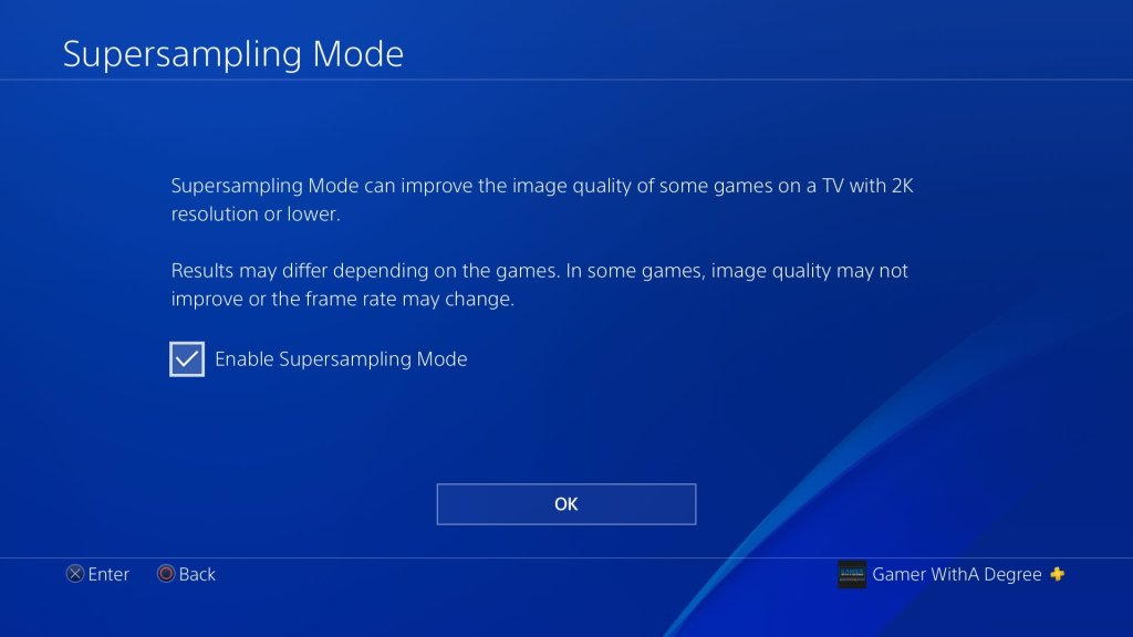 PS4 Beta 5.50 supersampling mode