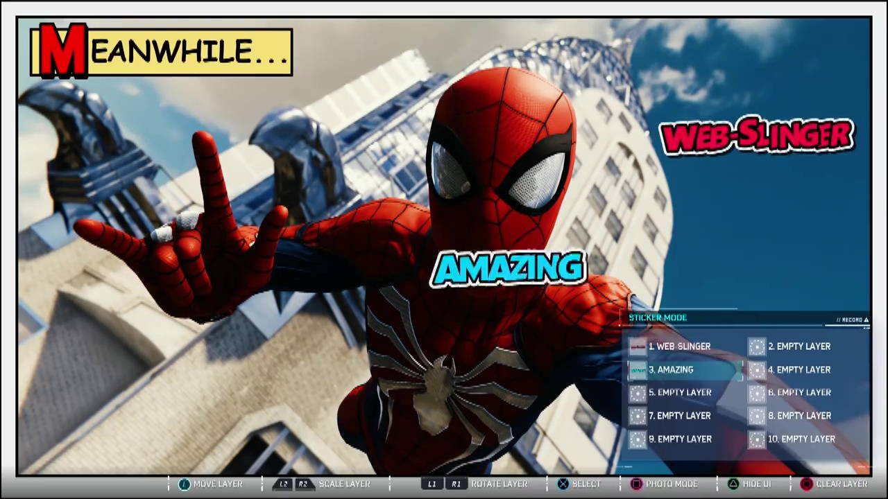 Marvel's Spider-Man photo mode comic book scene