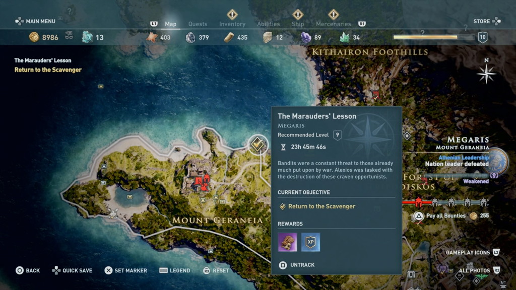 The Marauders' Lesson quest location map