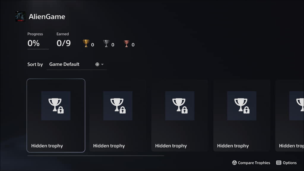 The patch for AlienGame fixed the trophies