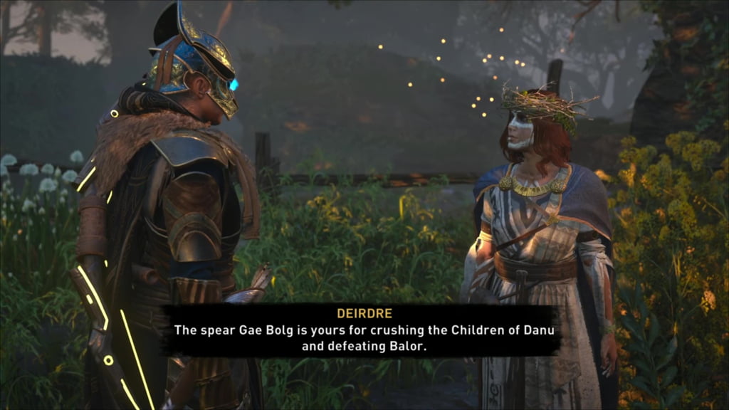 Amber Sun quest, Eivor speaking with Deirdre