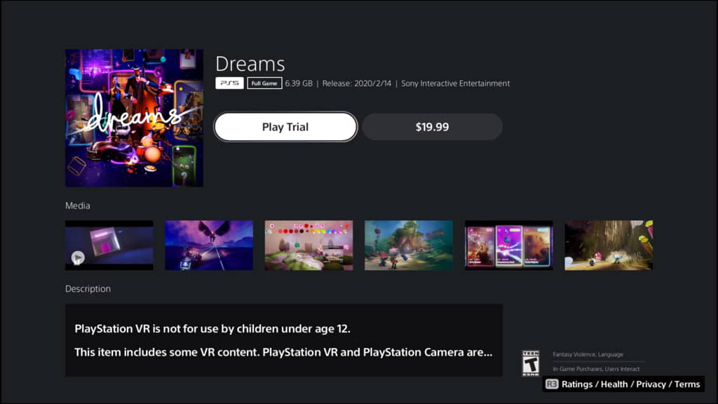 Dreams PS5 version on PlayStation Store rumour