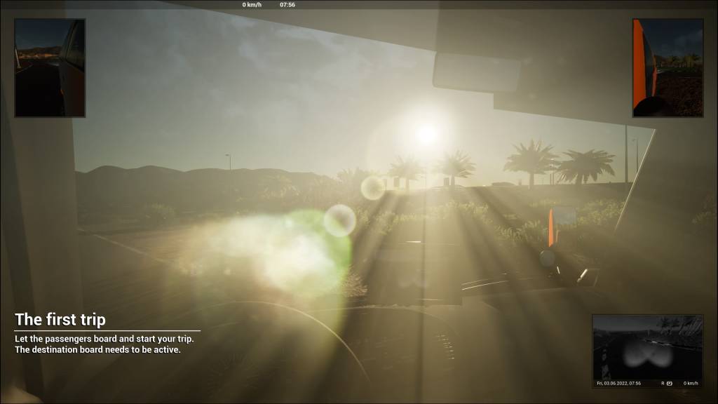 Tourist Bus Simulator Review screenshot - The sun is far too bright