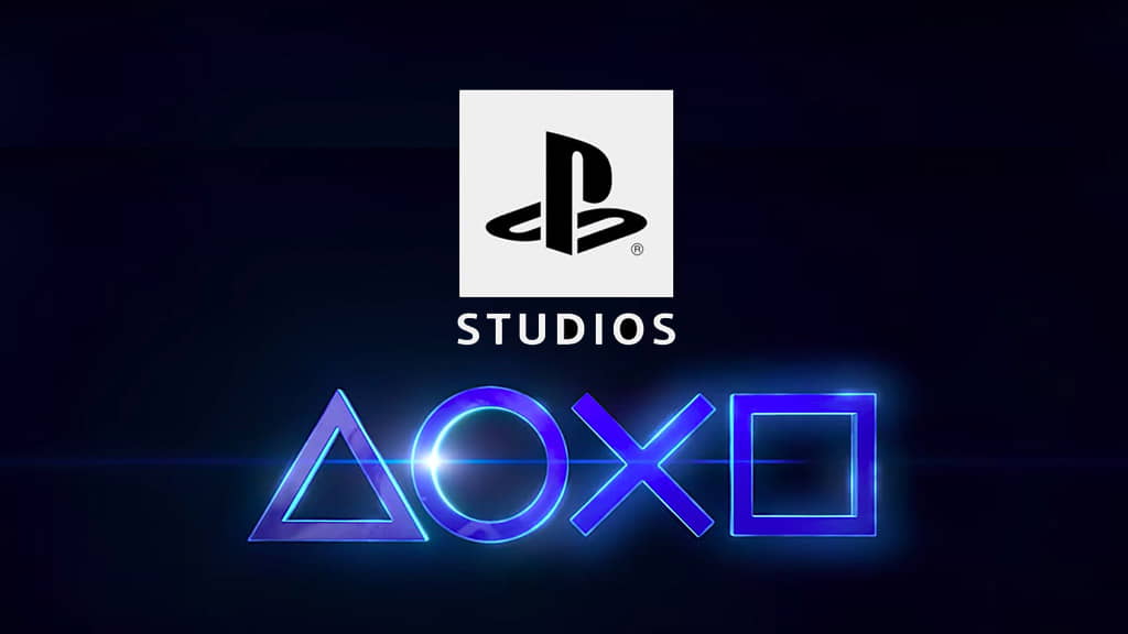 PlayStation Studios logo with PlayStation shape icons glowing