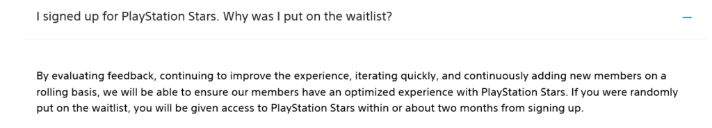 PlayStaton Stars FAQ waitlist