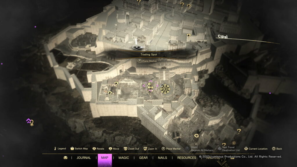 Forspoken trading spot map location in Cipal