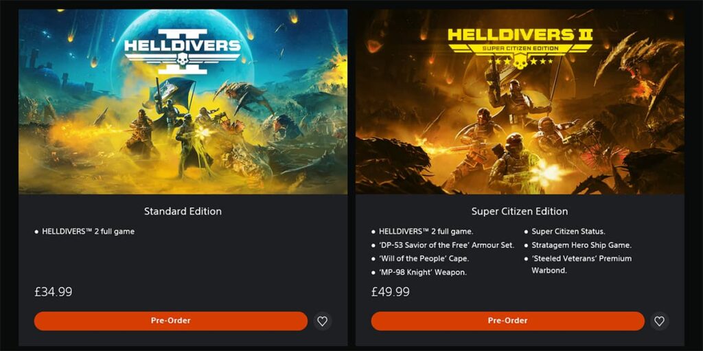 Helldivers 2 editions