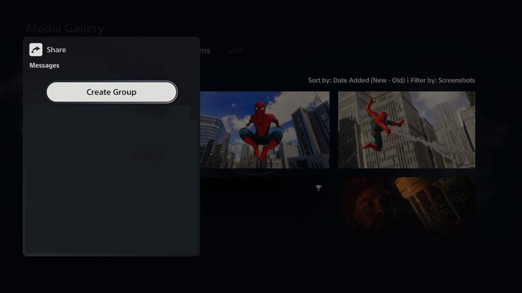 screenshot of PS5 share screen showing that the Twitter option is now removed