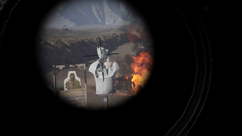 Crossfire Sierra Squad screenshot - aiming through the scope of a sniper rifle.