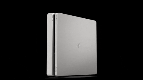 PS4 silver console animnated gif of console rotating