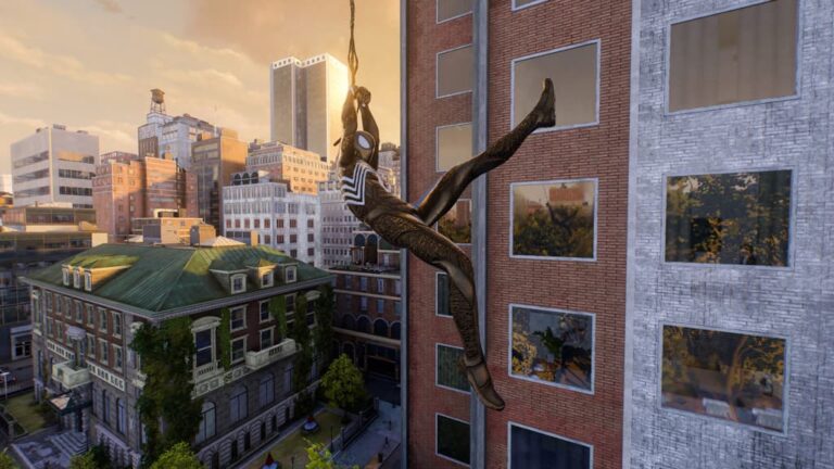 Spider-Man 2 screenshot - Spider-Man swinging